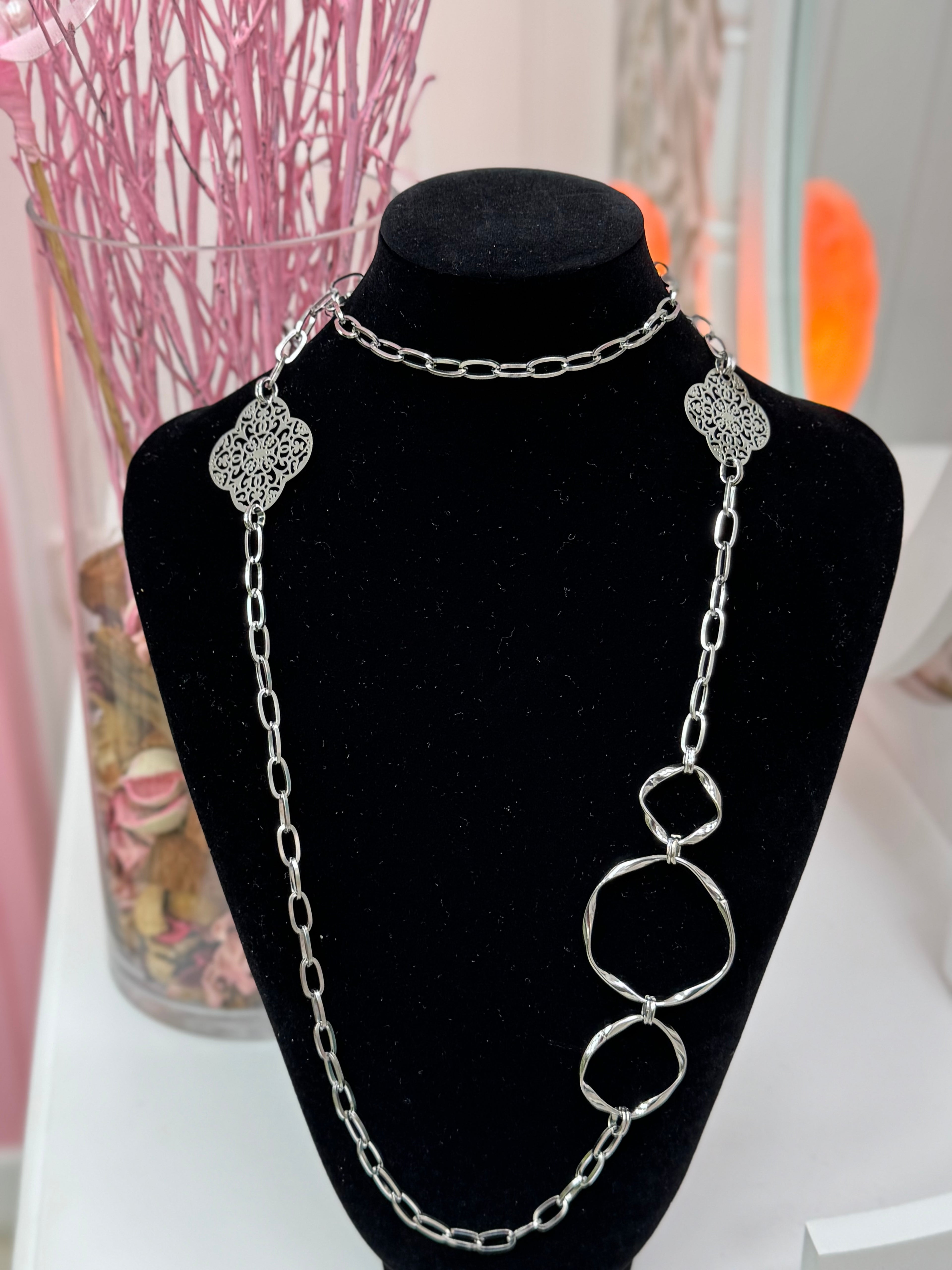 COLLAR LARGO PLATEADO