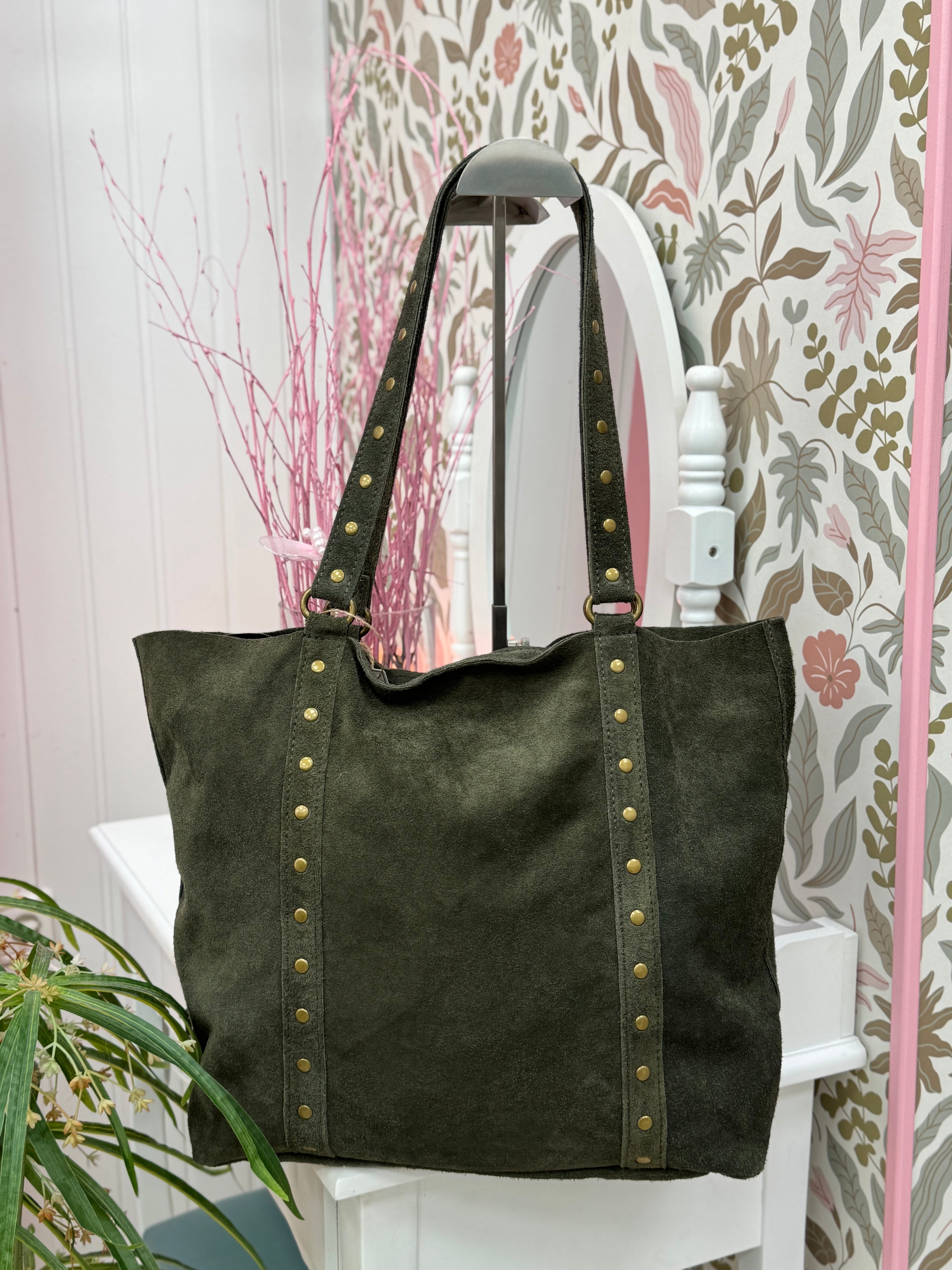 BOLSO SHOPPER PIEL VUELTA ASAS TACHAS