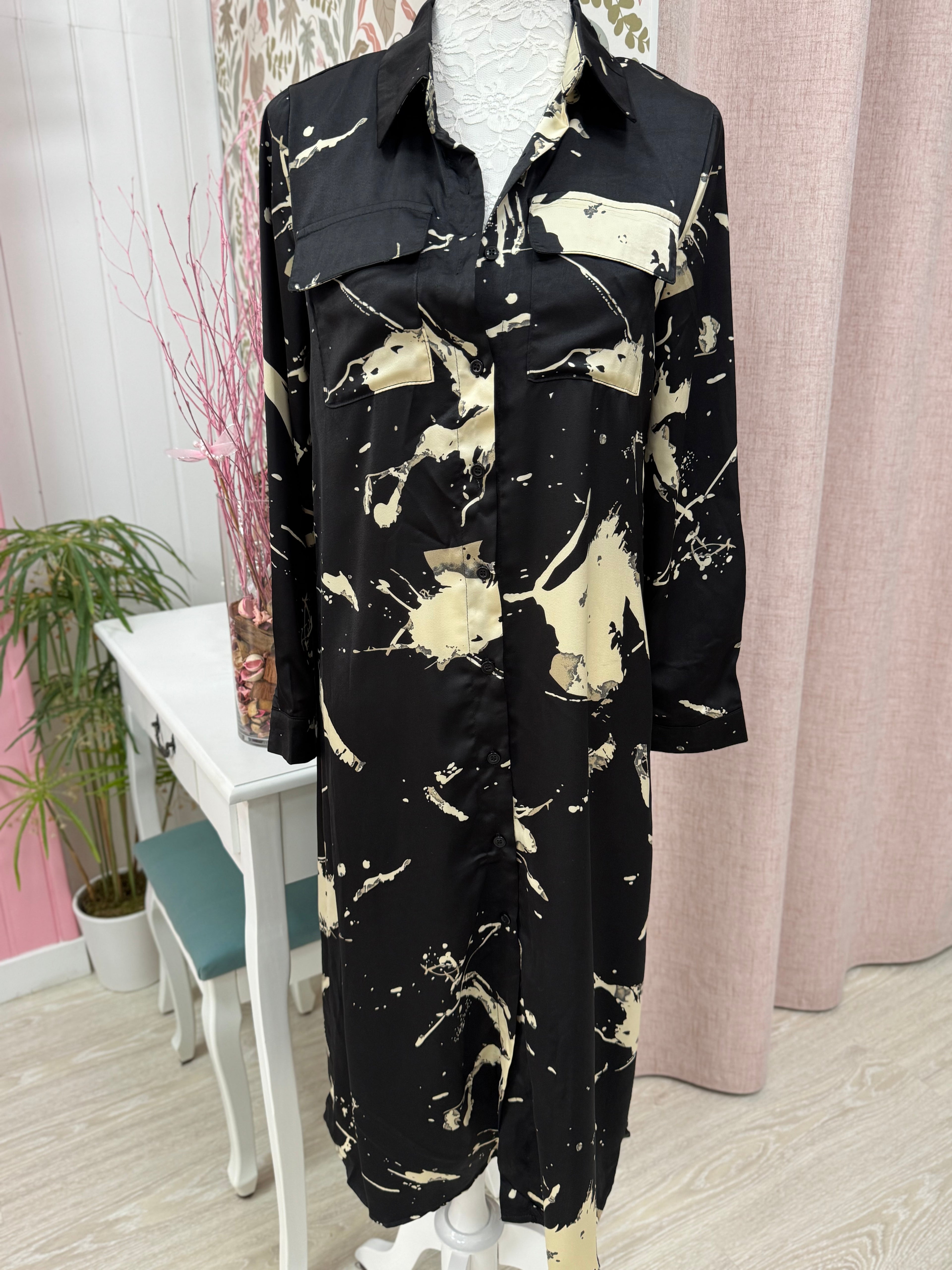 VESTIDO SATINADO CAMISERO