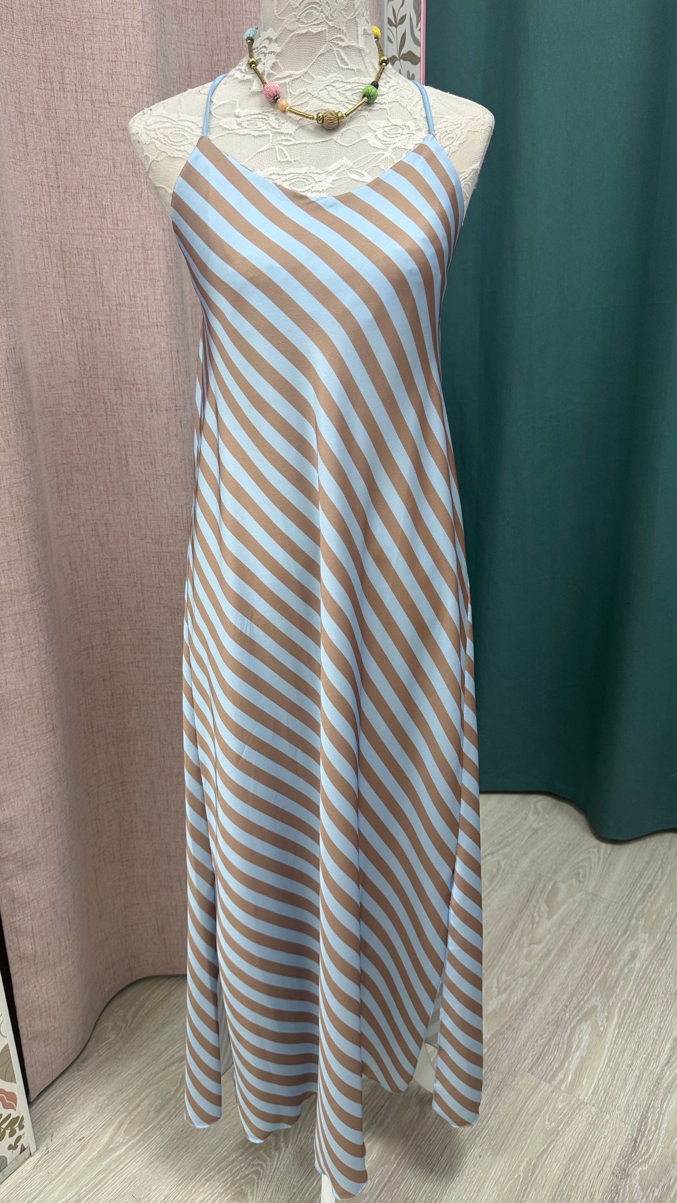 VESTIDO RAYAS SATINADO