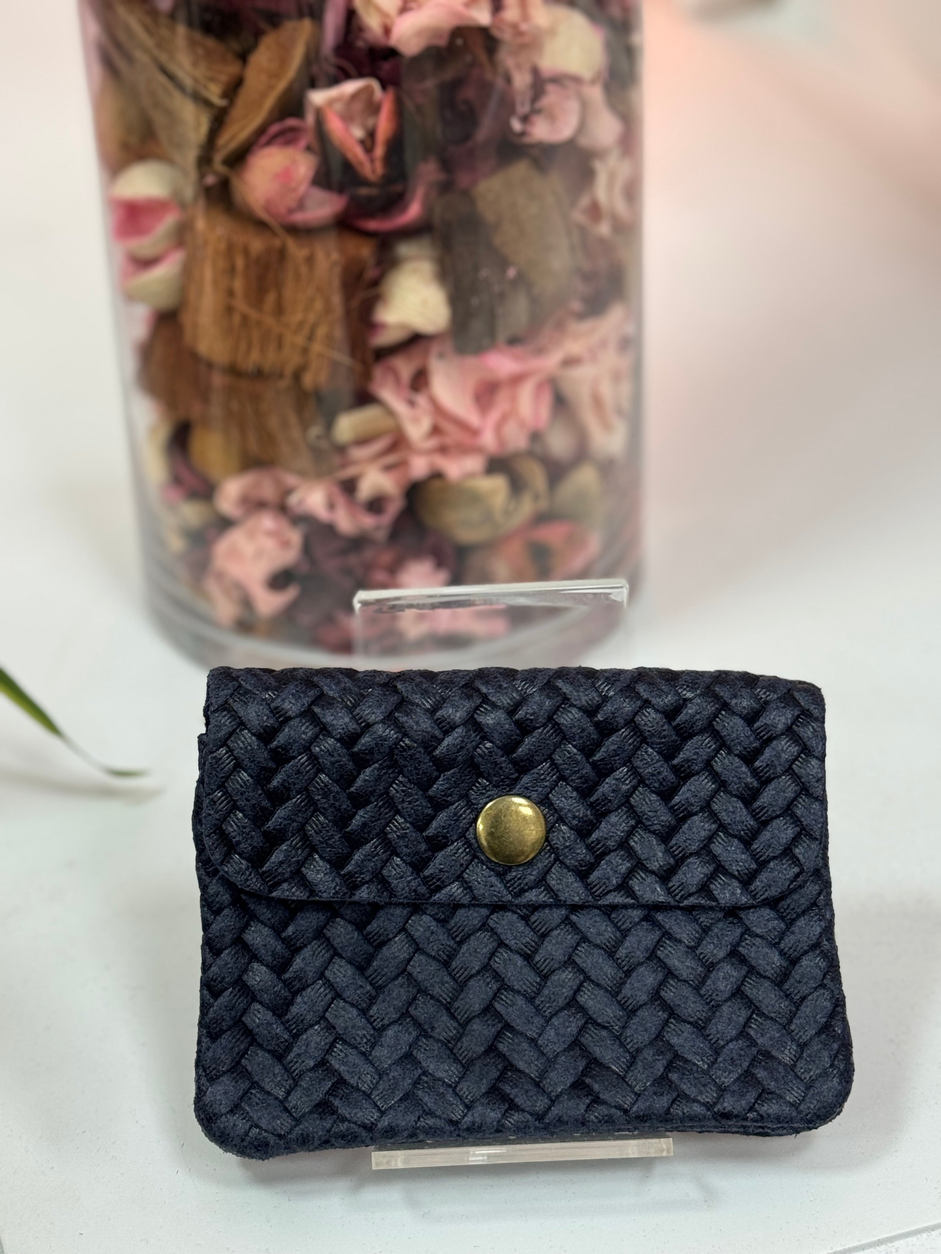 MONEDERO PIEL EFECTO TRENZADO