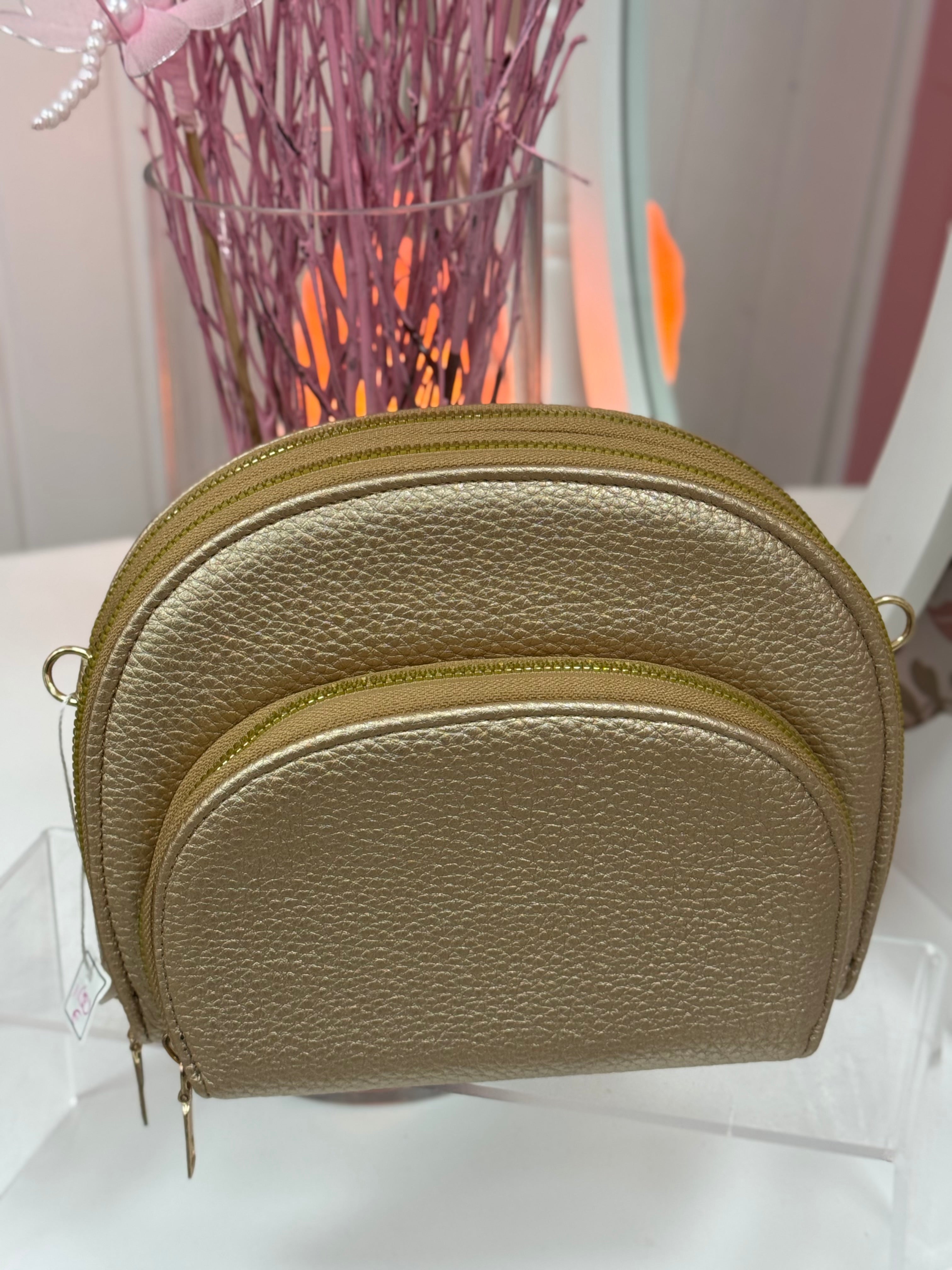 BOLSO METALIZADO SEMI CÍRCULO