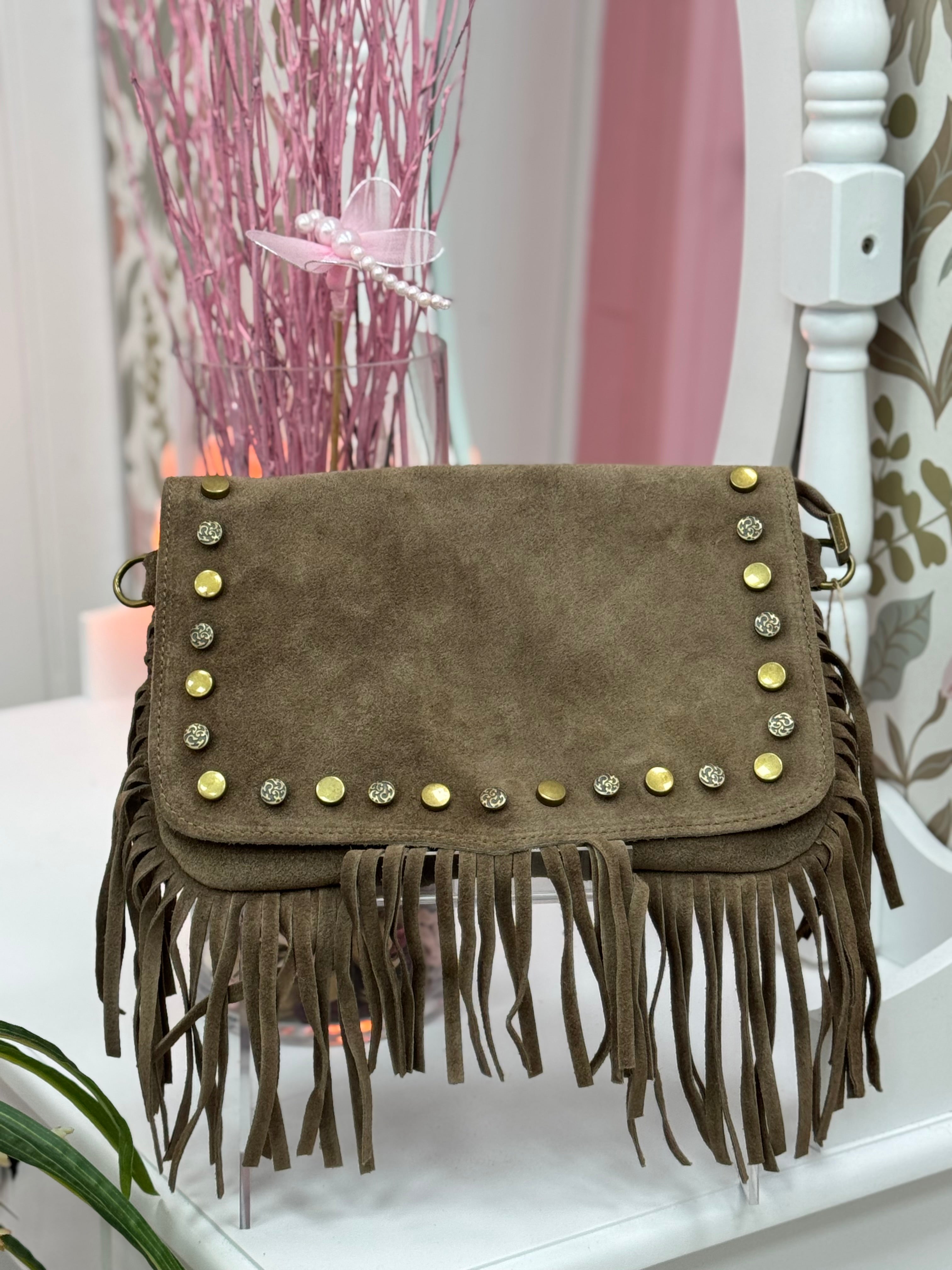 BOLSO PIEL VUELTA FLECOS Y TACHAS