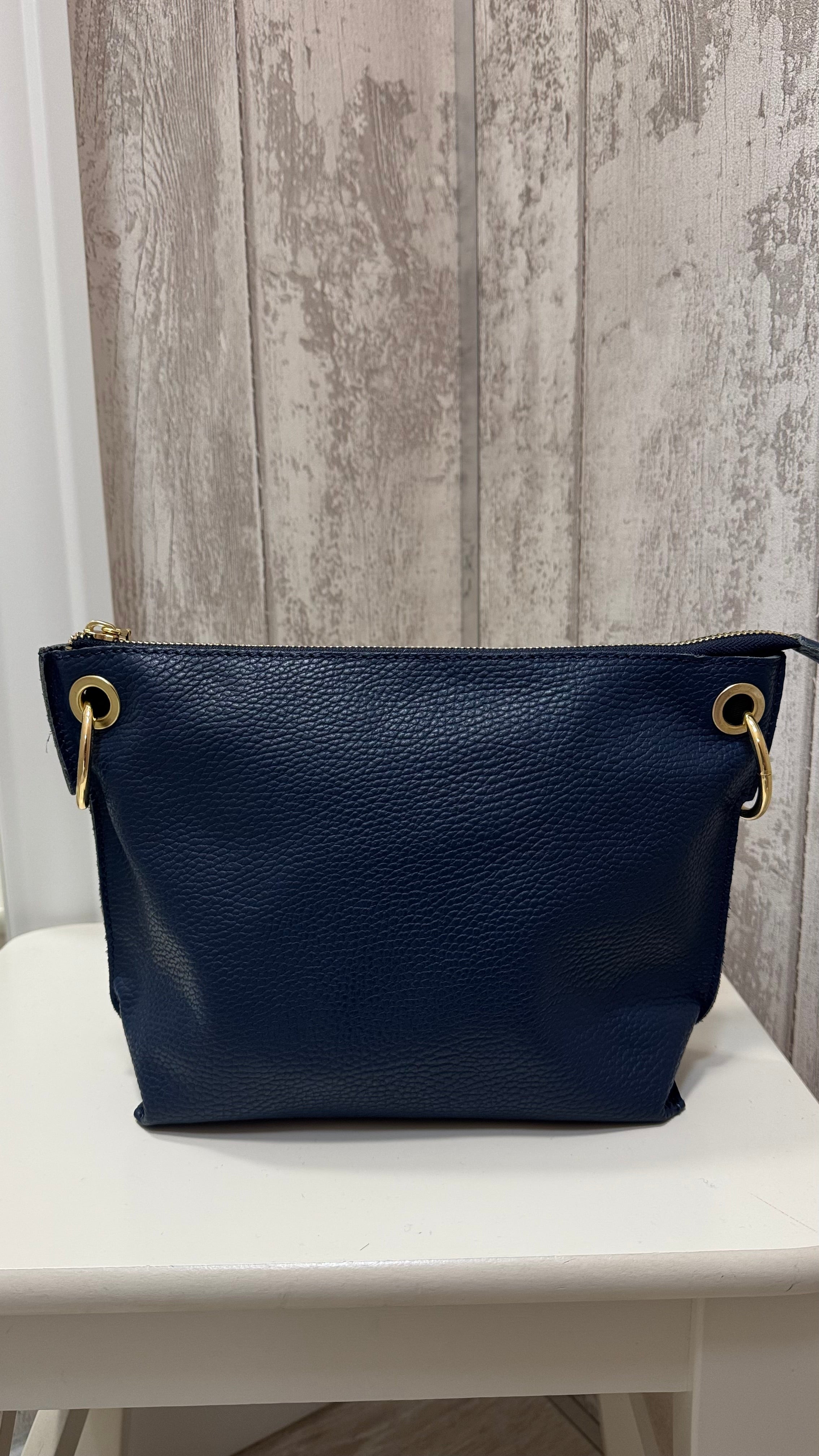 BOLSO PIEL AZUL