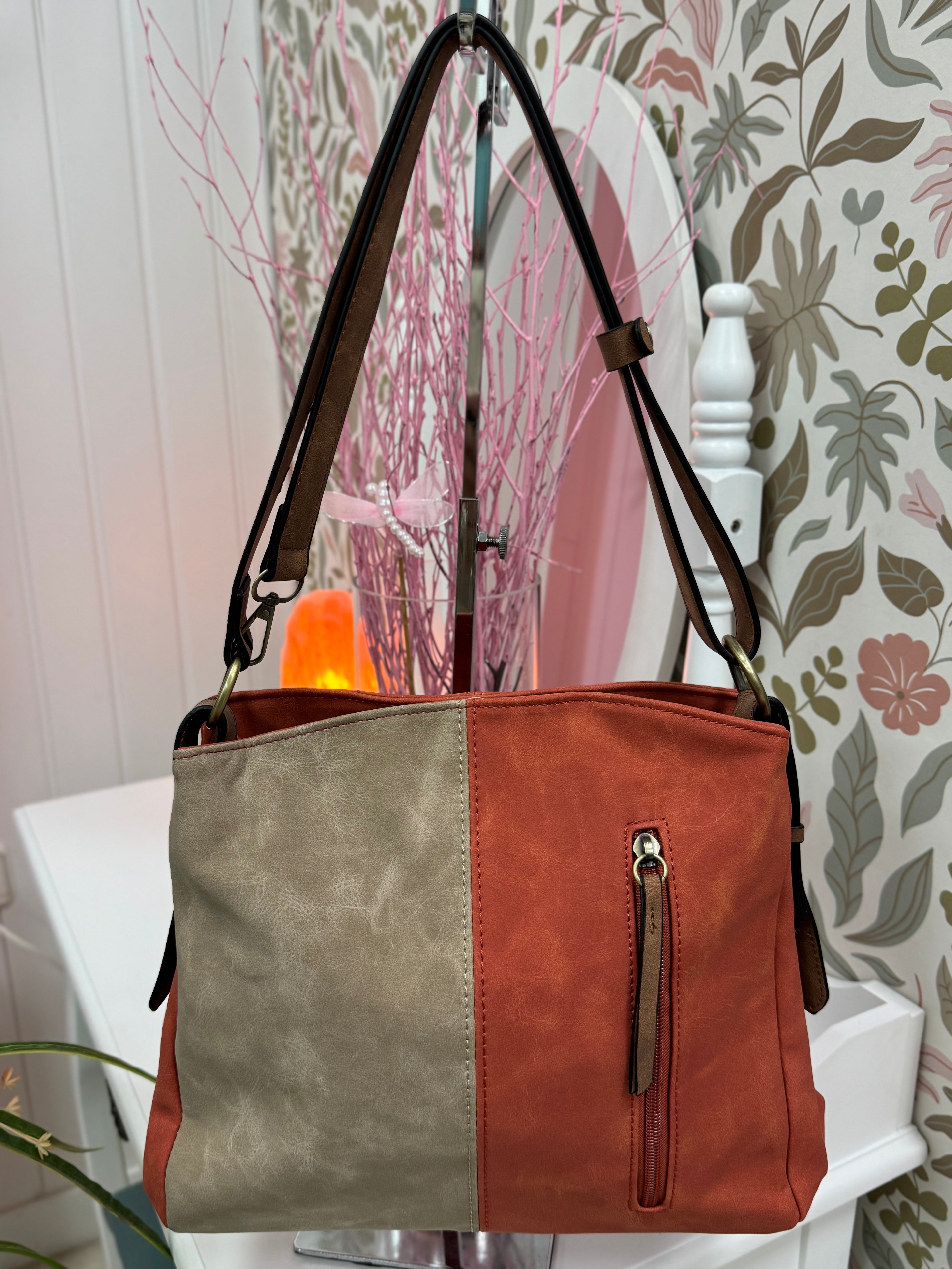 BOLSO BICOLOR POLIPIEL