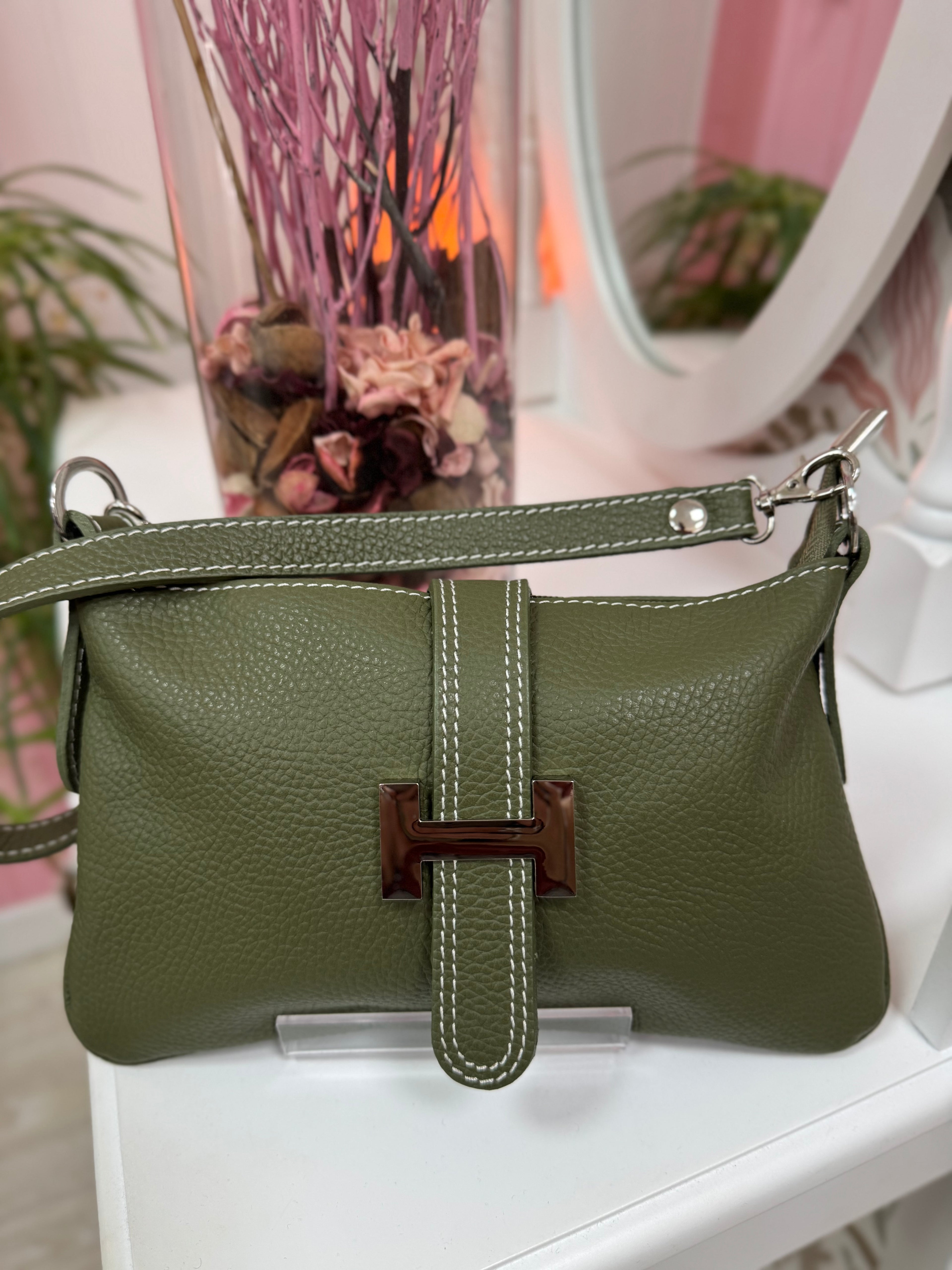 BOLSO PIEL HEBILLA H