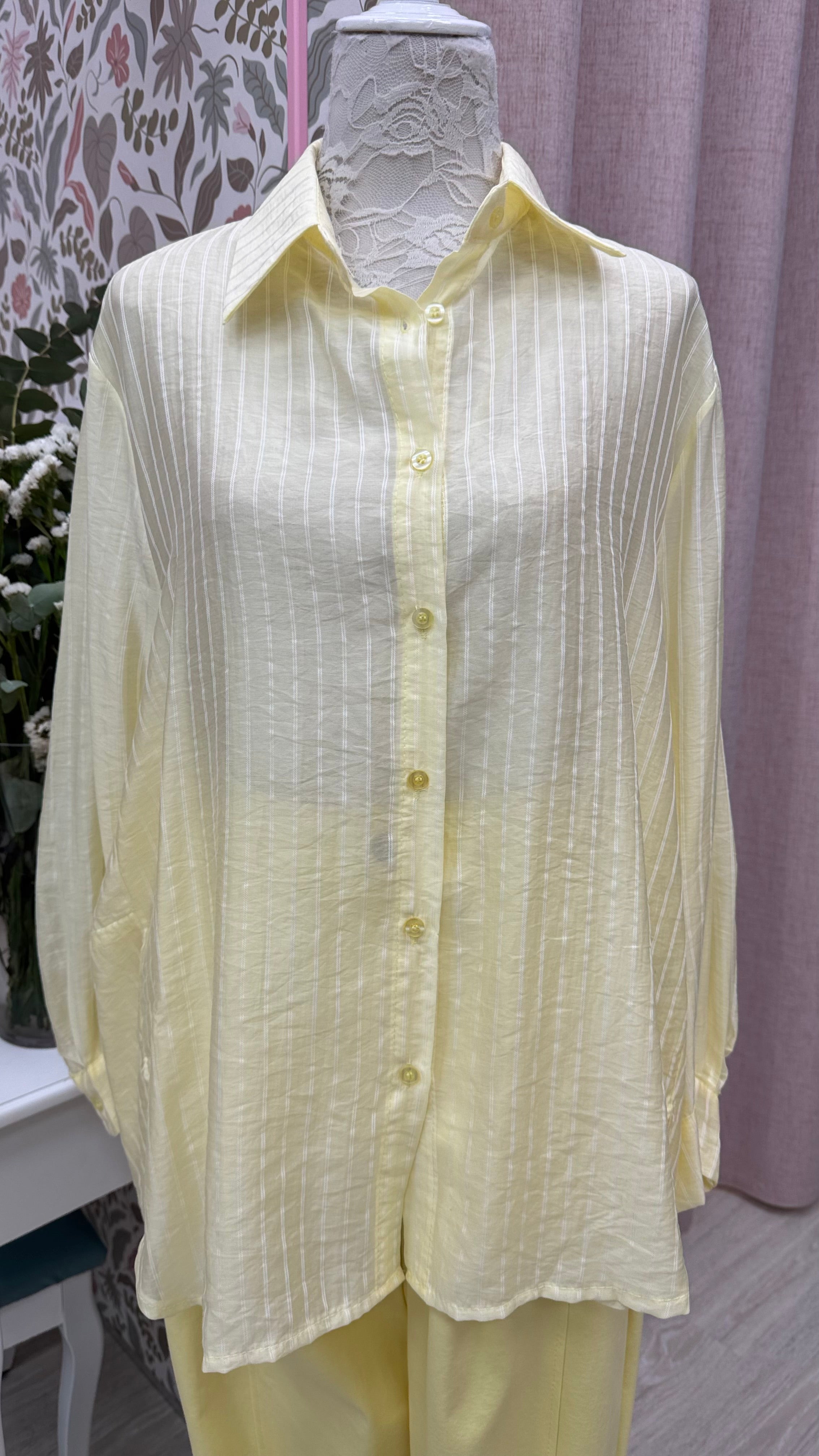CAMISA RAYAS SEMITRANSPARENTE
