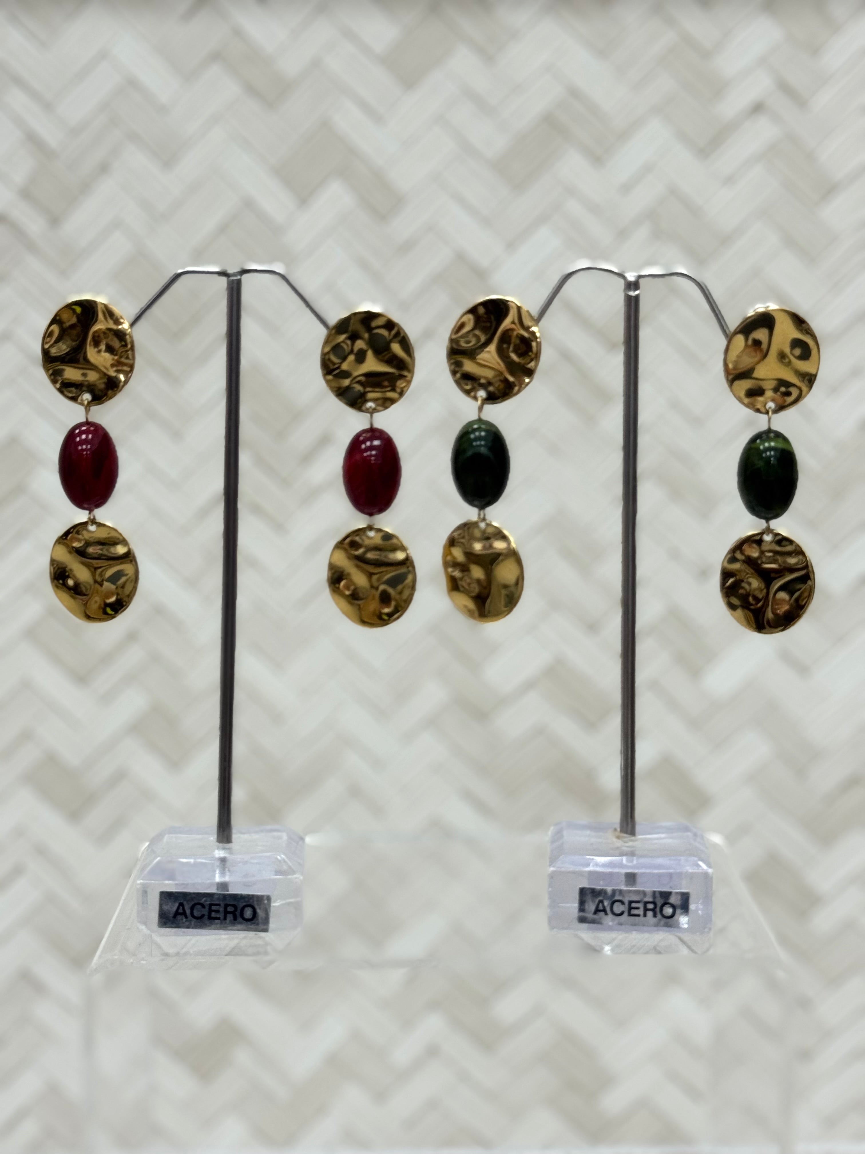PENDIENTES DORADOS Y CRISTAL