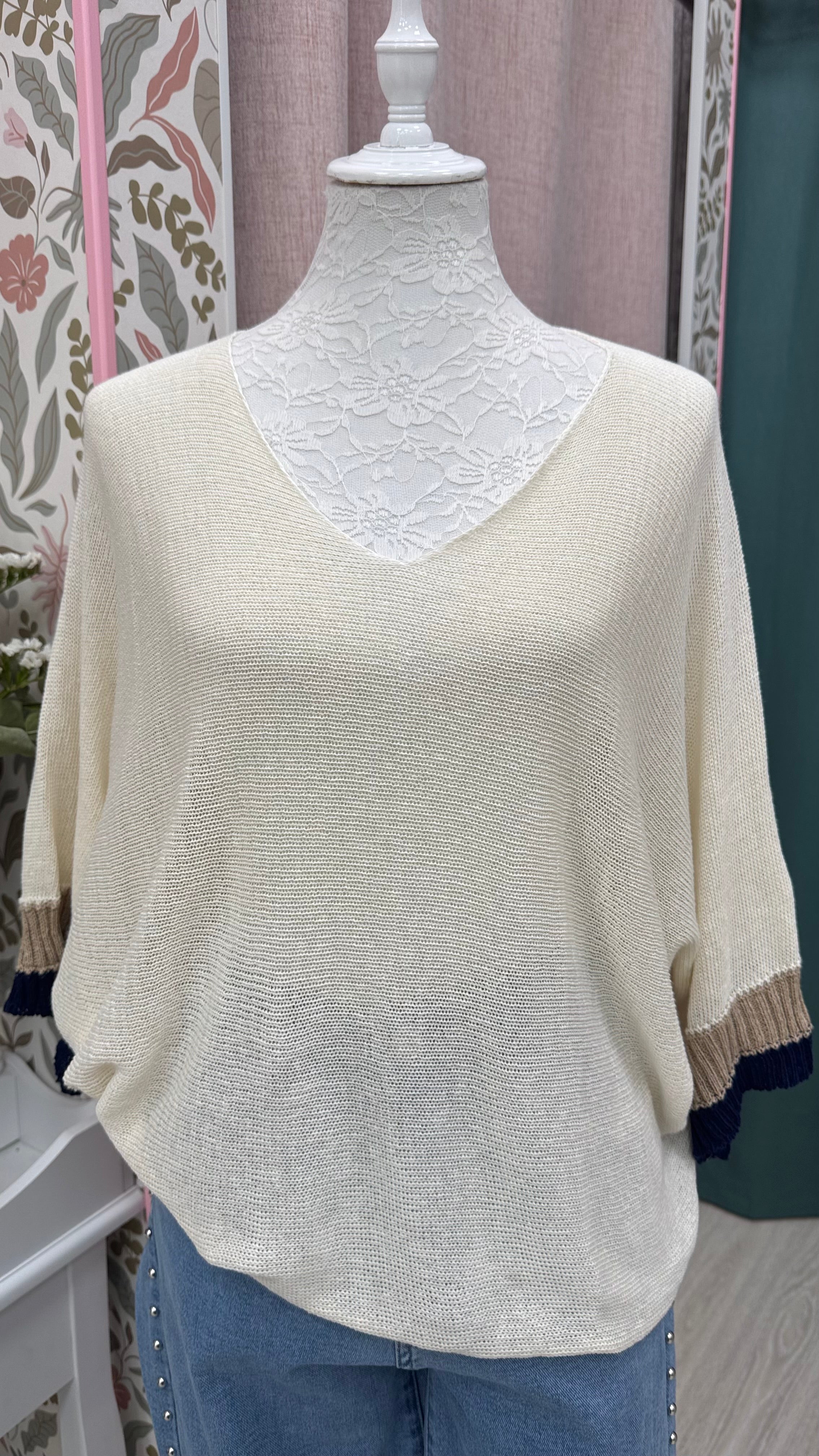 JERSEY HILO MANGA 3/4 ESCOTE PICO