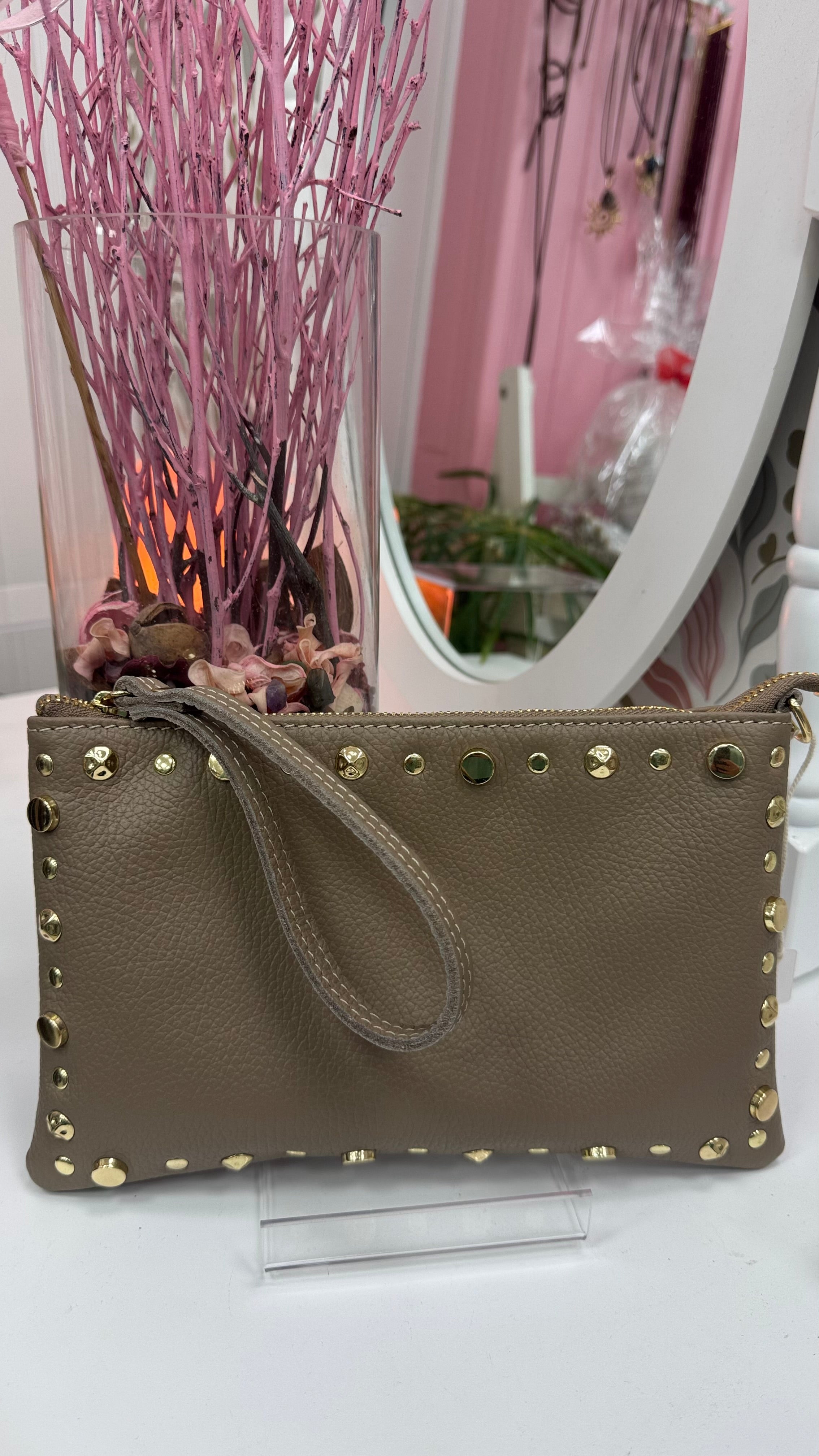 BOLSO PIEL TACHAS