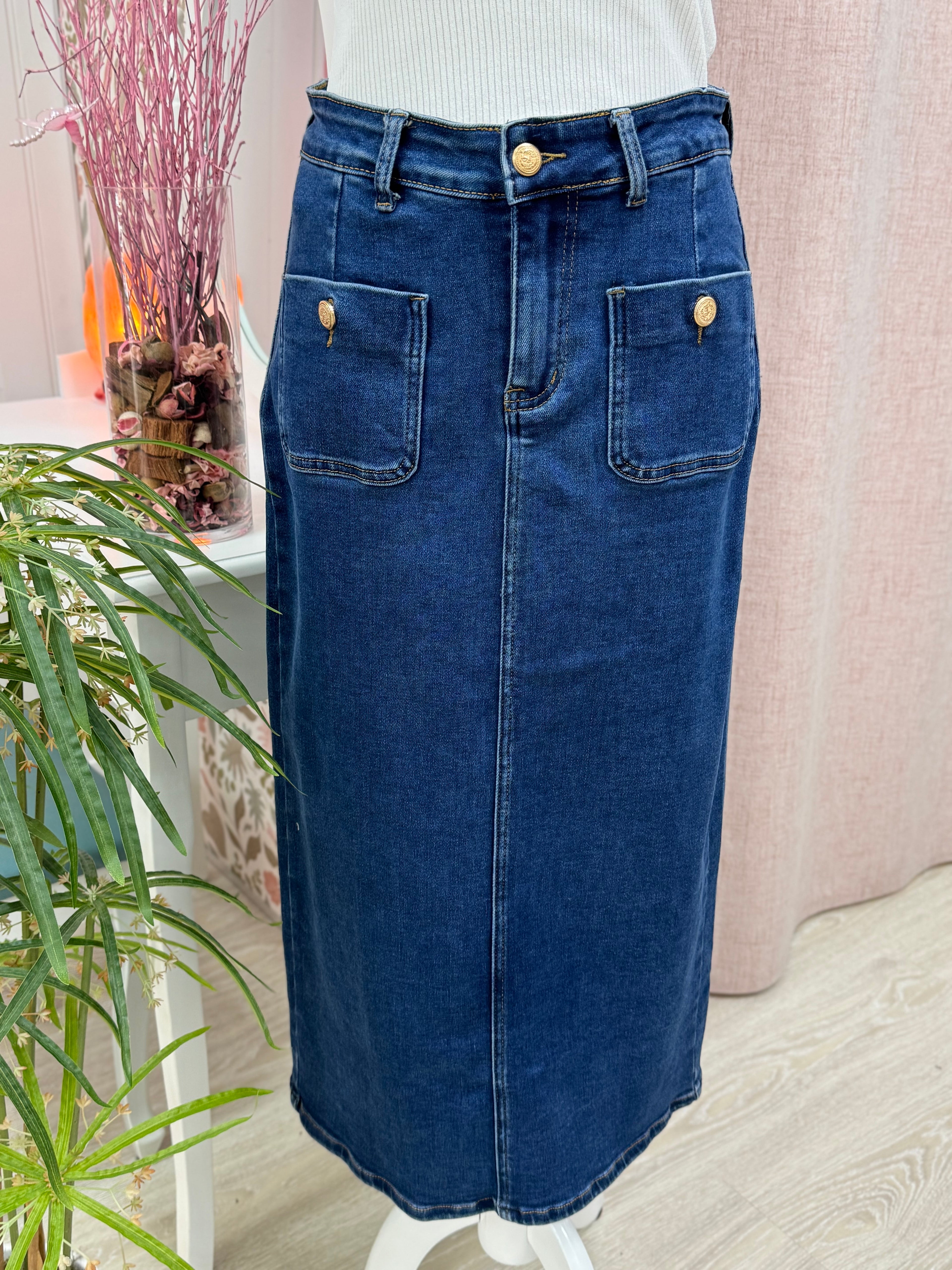 FALDA VAQUERA BOTONES