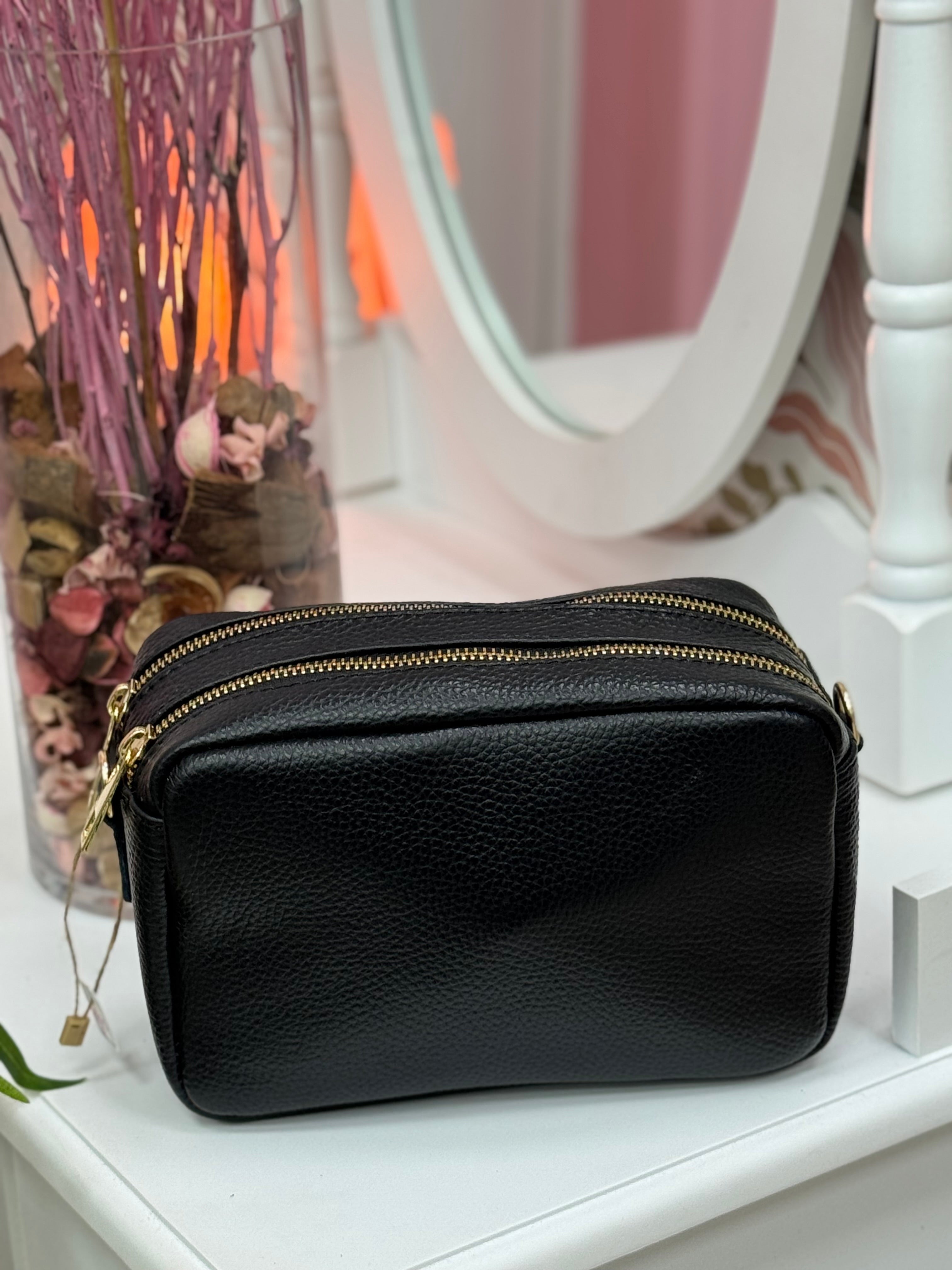 BOLSO PIEL DOBLE CREMALLERA