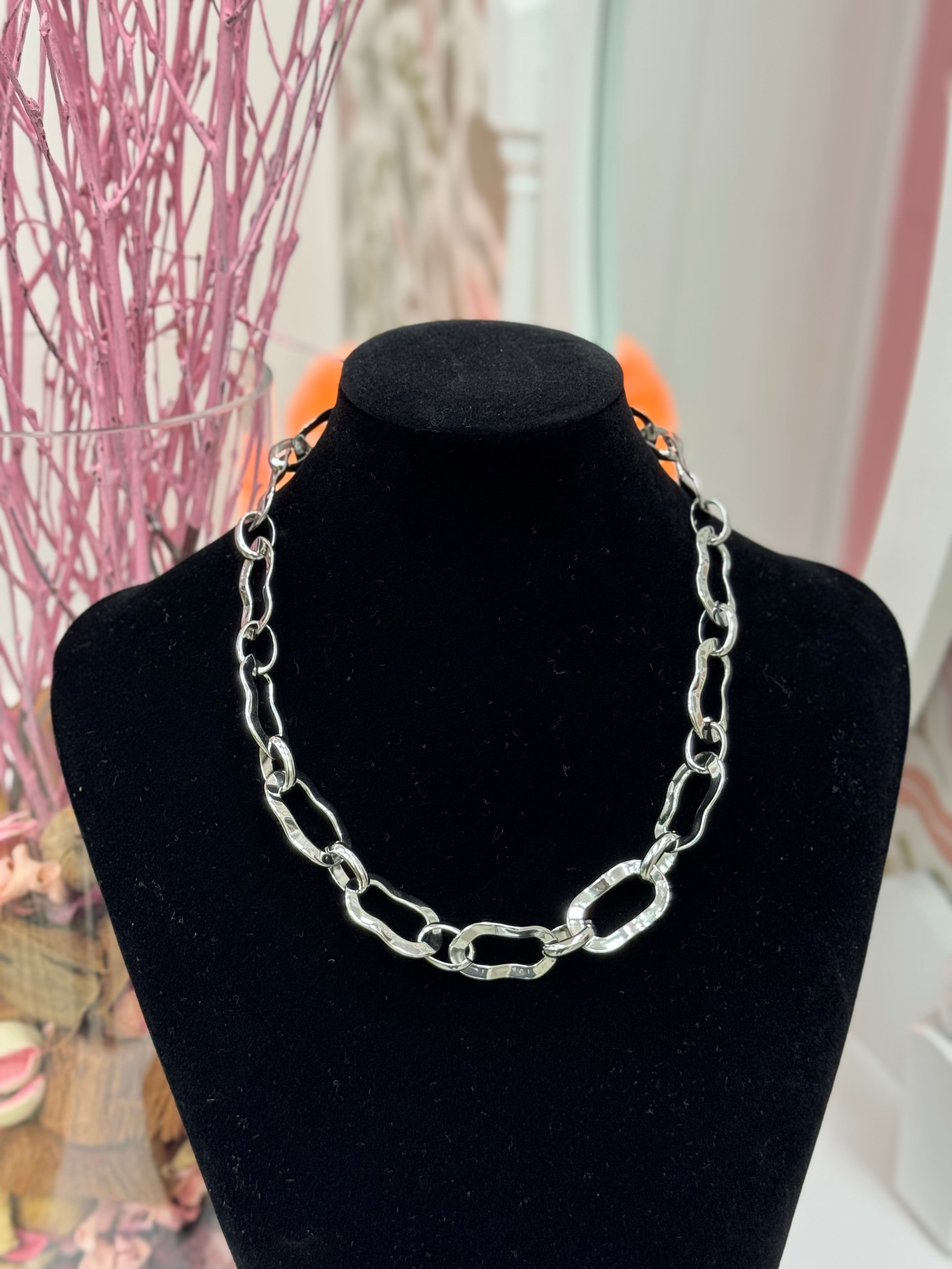 COLLAR ESLABONES PLATEADOS