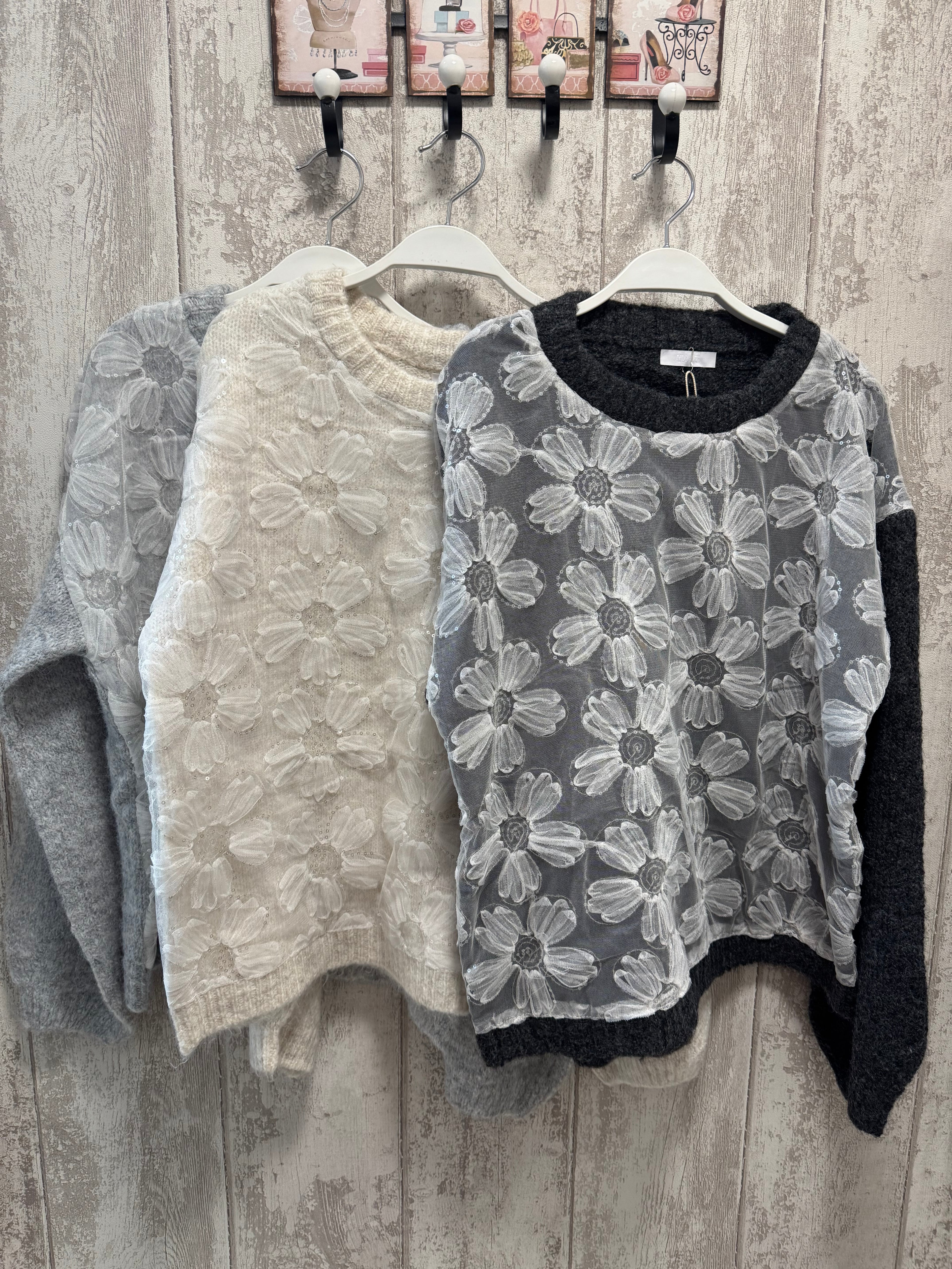 JERSEY PUNTO FLORES LENTEJUELAS