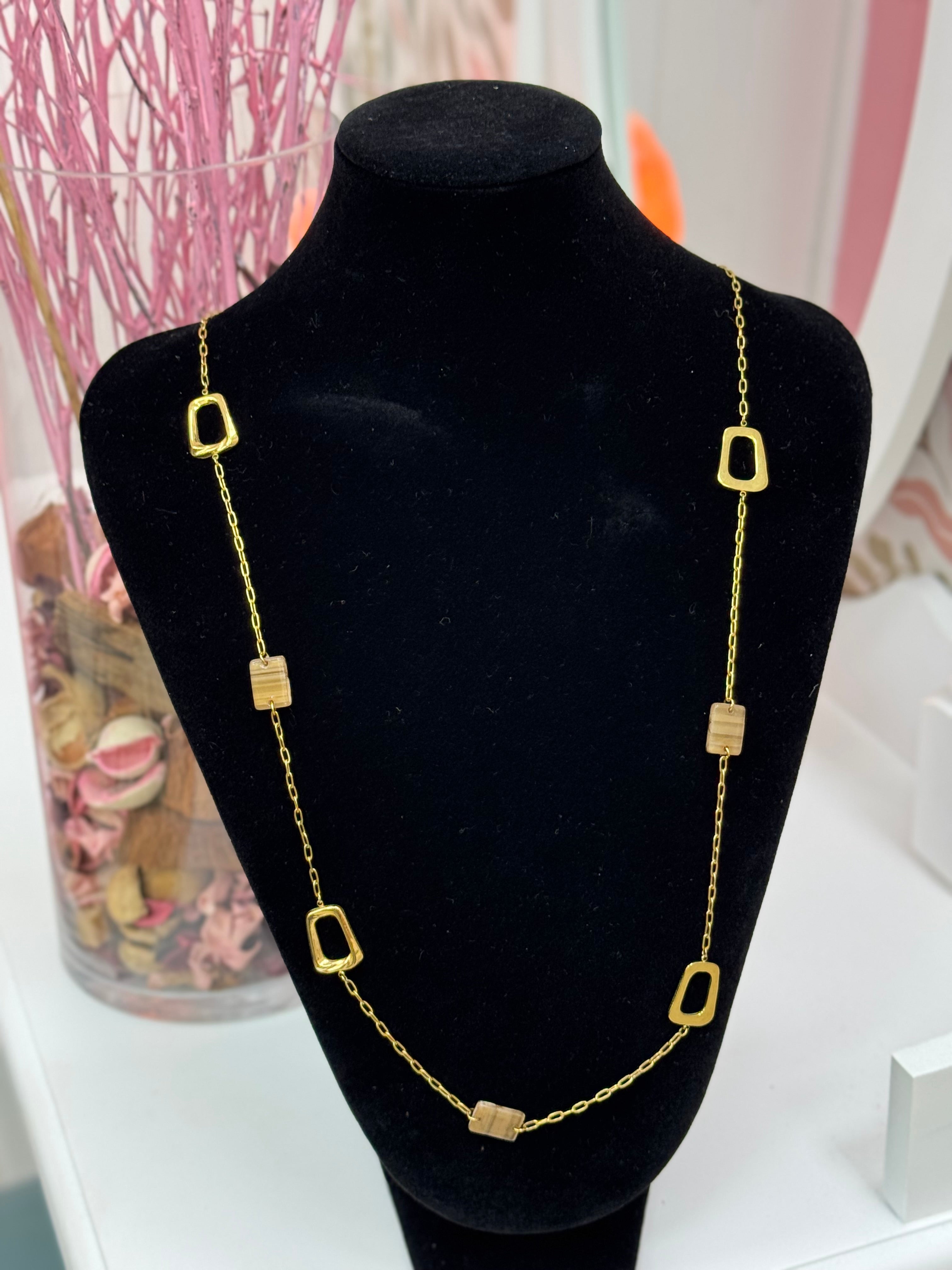 COLLAR FINO LARGO ACERO