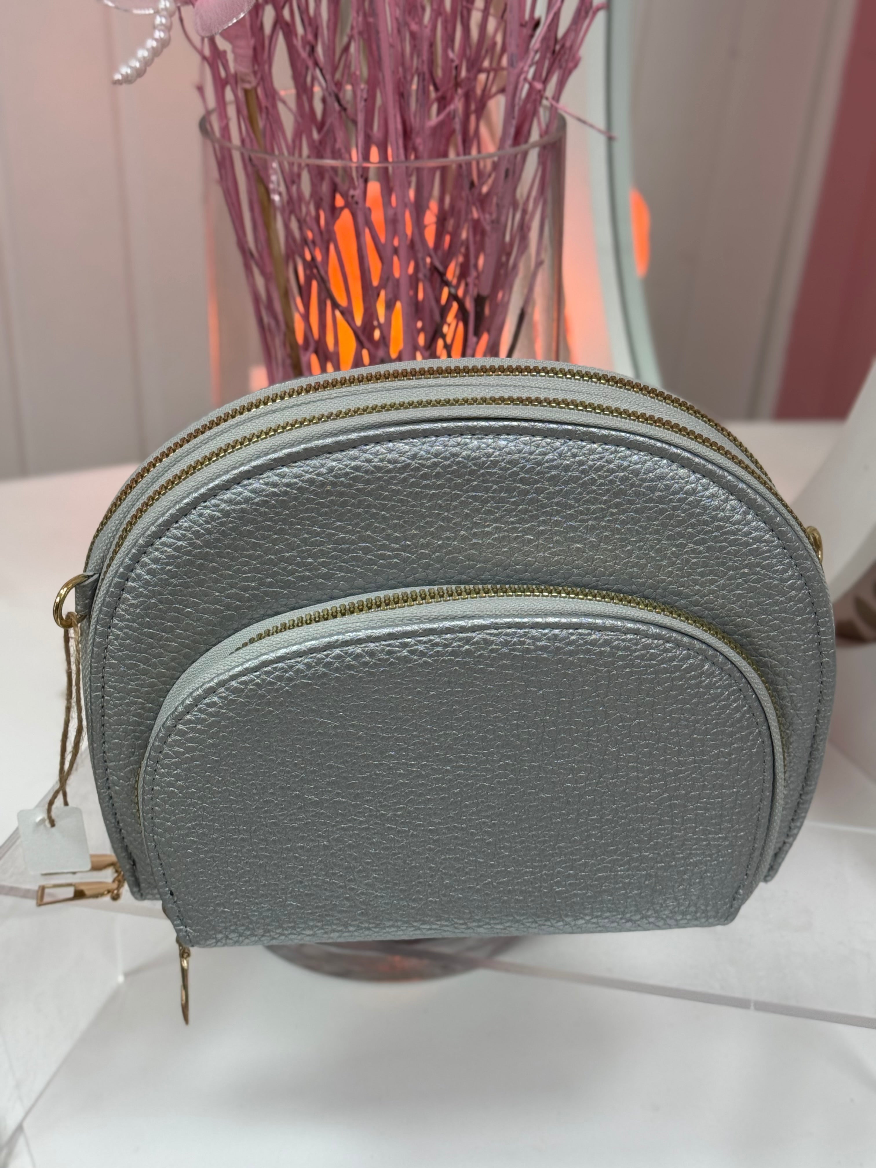 BOLSO METALIZADO SEMI CÍRCULO