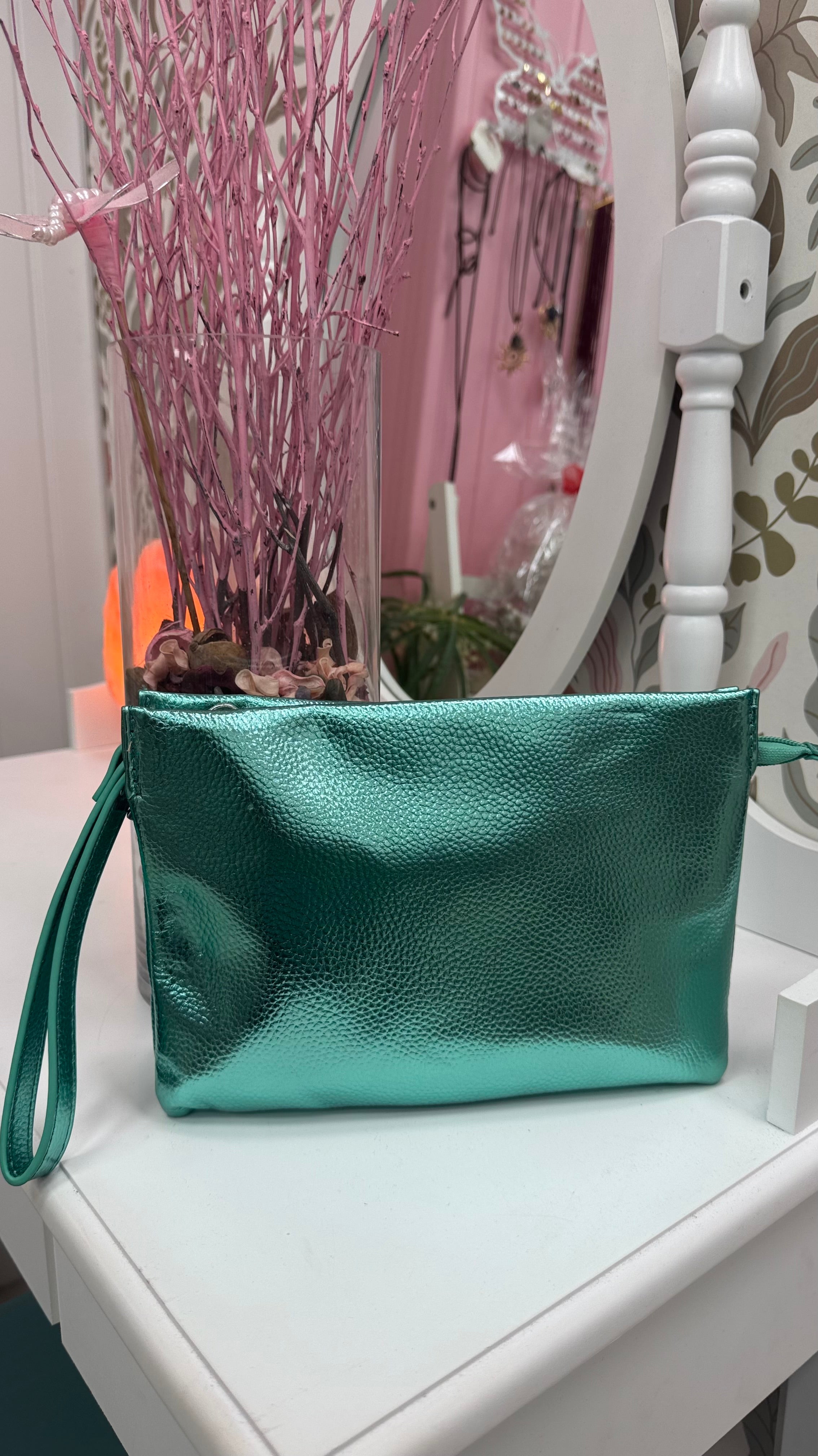 BOLSO TURQUESA METALIZADO