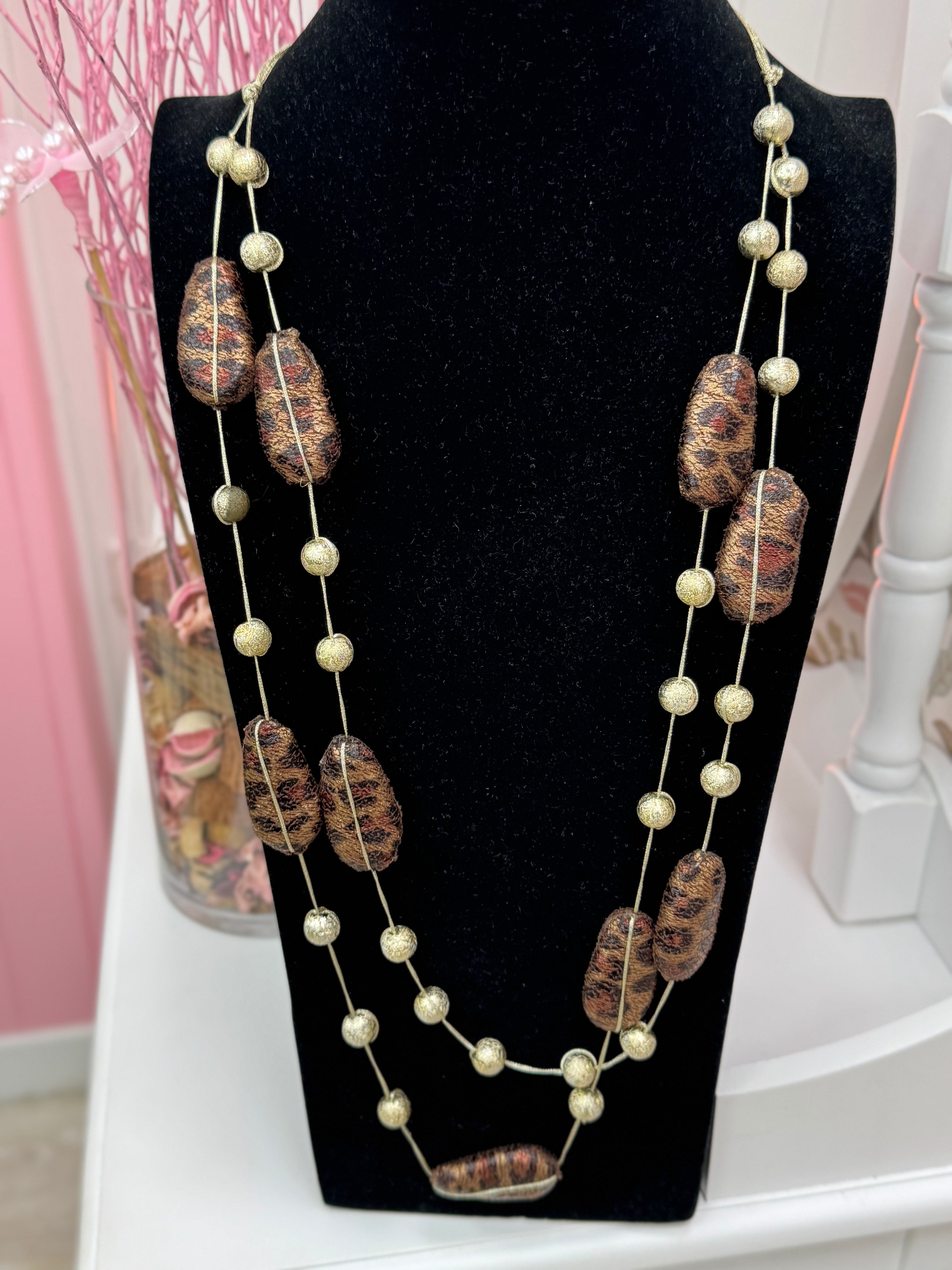 COLLAR DOBLE ANIMAL PRINT