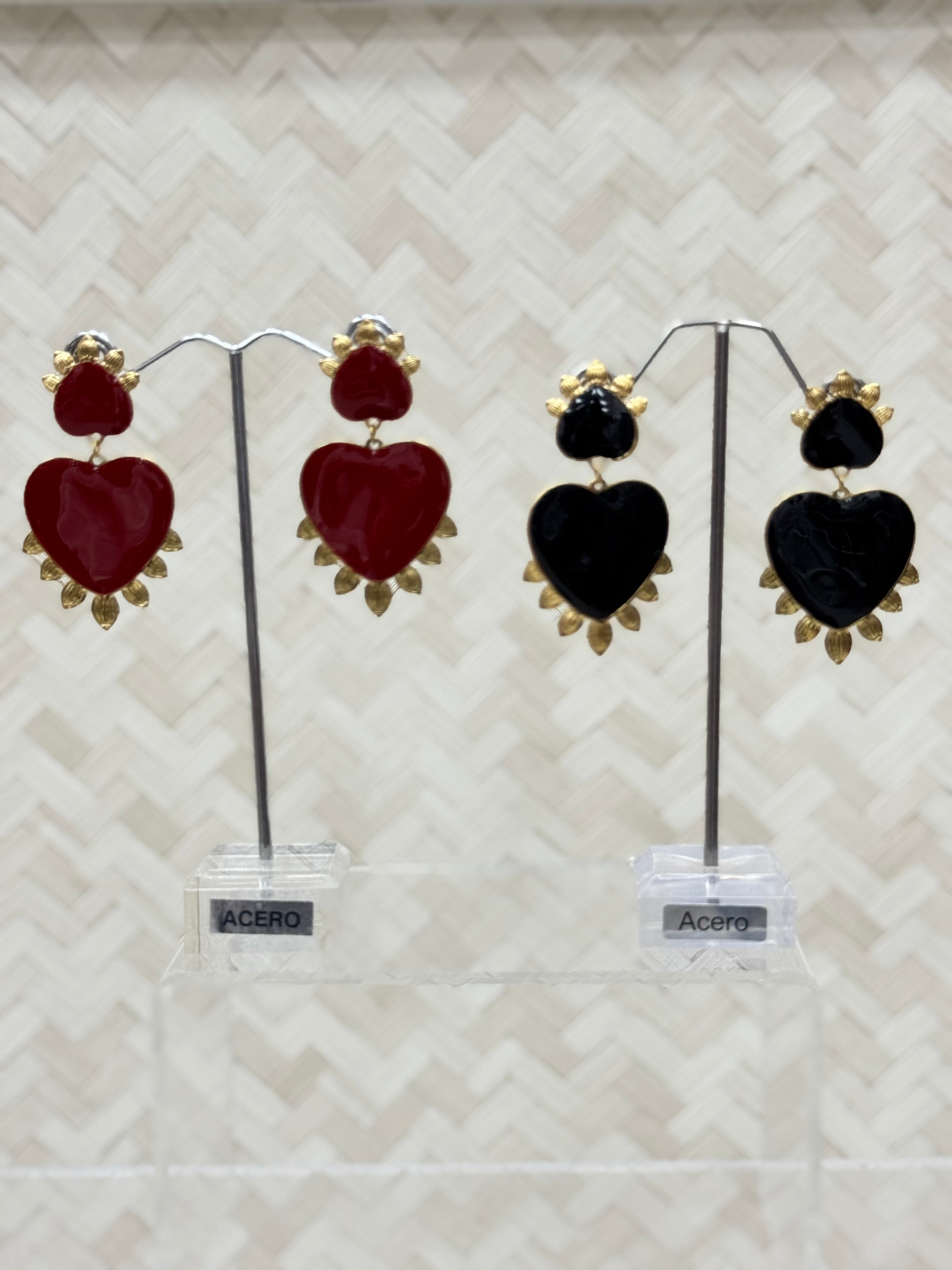 PENDIENTES CORAZÓN ESMALTADO
