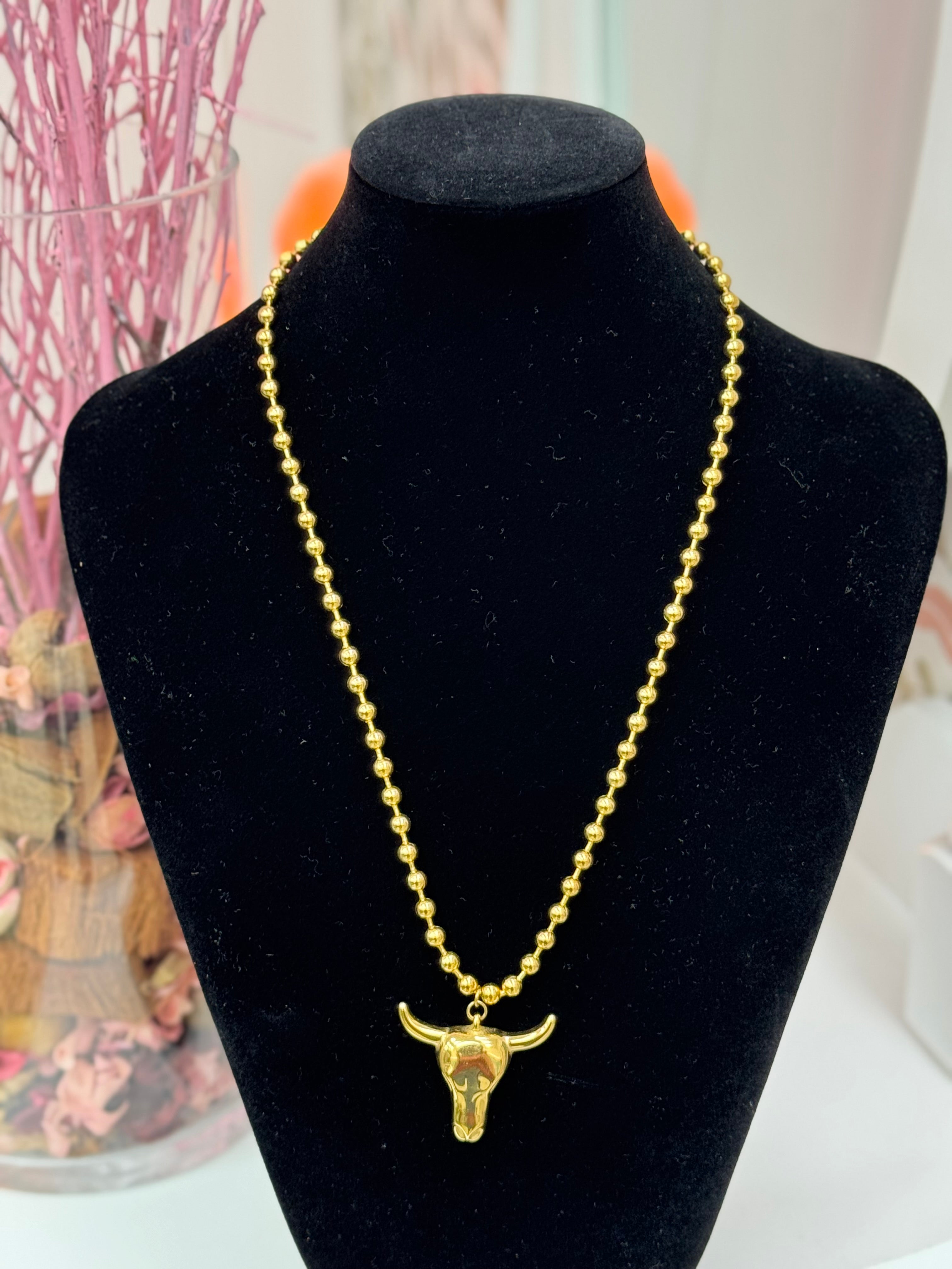 COLLAR BOLITAS CABEZA BUEY