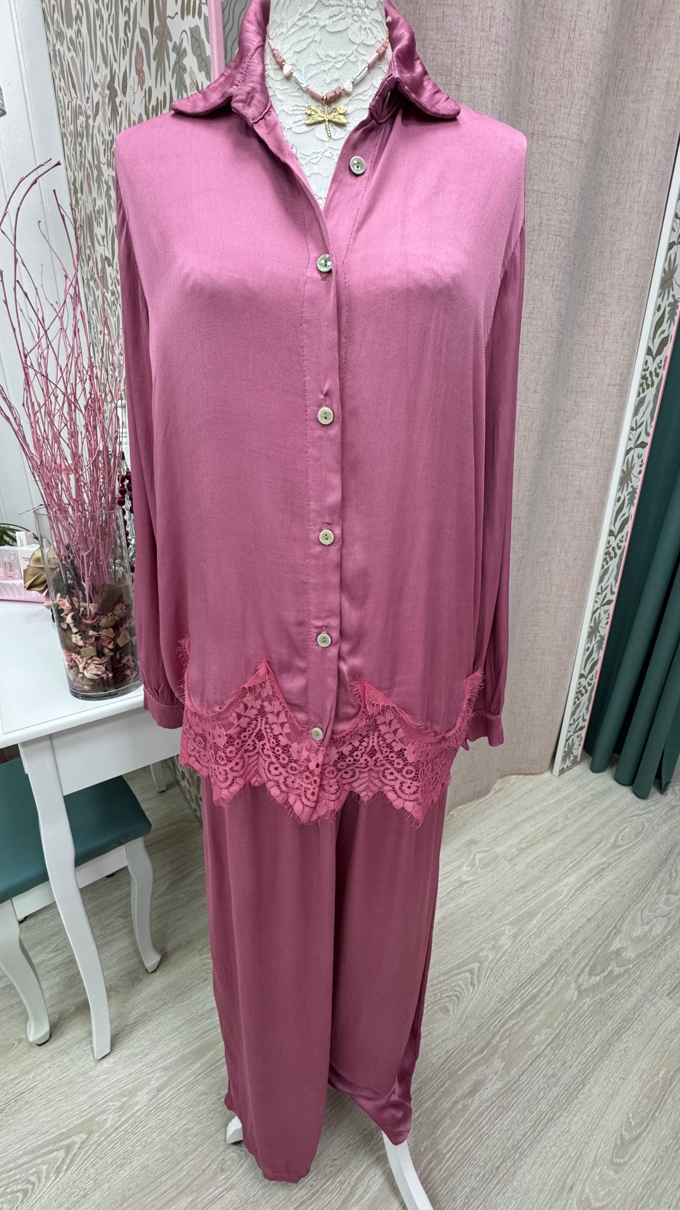 CONJUNTO SATINADO ENCAJE