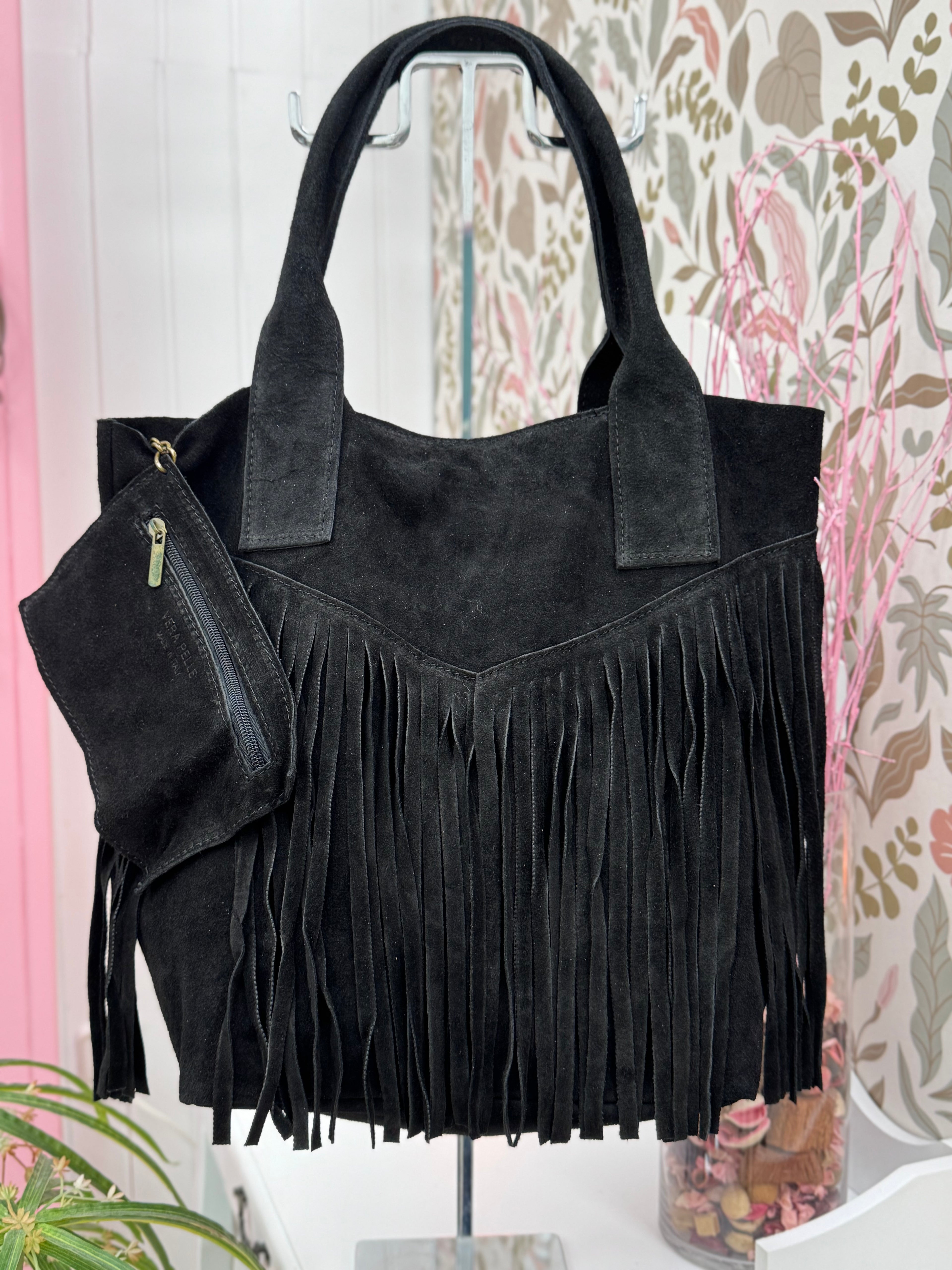 BOLSO PIEL FLECOS Y CARTERITA