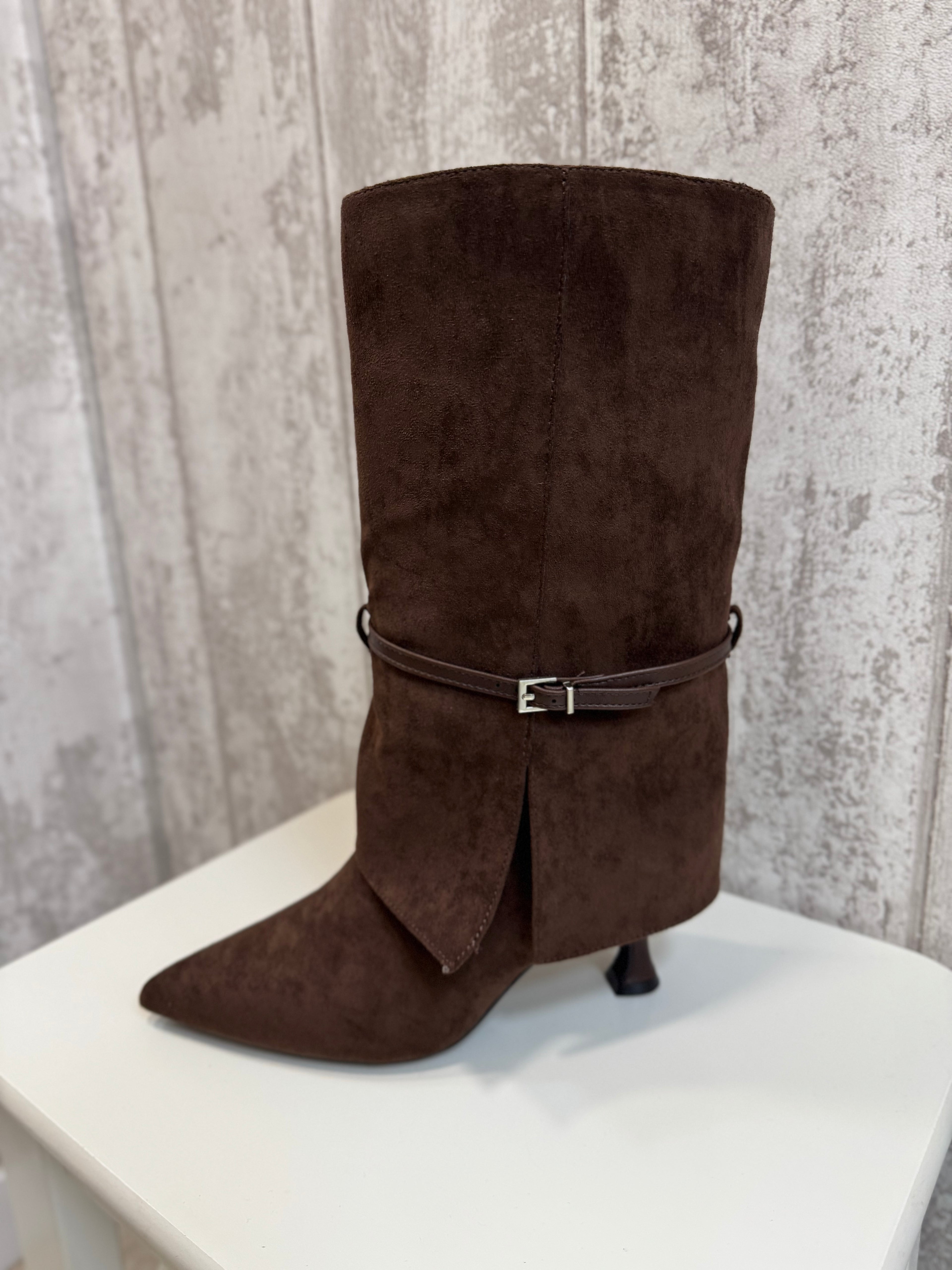 BOTAS CHOCOLATE TACÓN