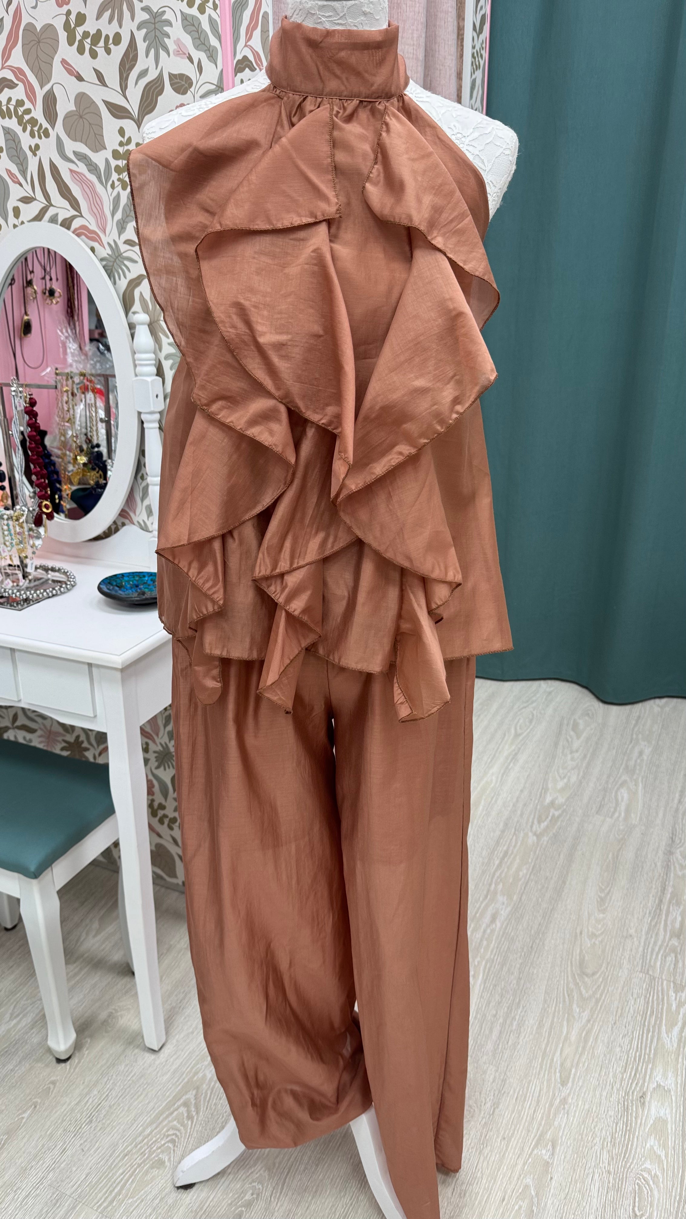 CONJUNTO 2 PIEZAS TOP VOLANTES